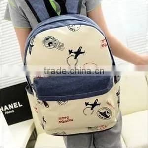 New Fashion Printed Bag, Canvas Bag, Backpack Shoulder Bag, Kids Bag, Travel Bag thumbnail-1