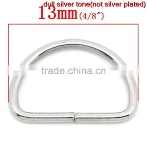 D Rings Findings Fit Clothing Bag Making "D" Shape Silver Tone 13mm X9mm( 4/8"x3/8"),300pc,Jewelry thumbnail-1