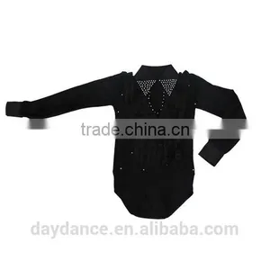 Boys Rhinstone Collar Stage Competition Clothes Kids Long Sleeve Latin Cha-Cha Dance Shirts Leotard thumbnail-6