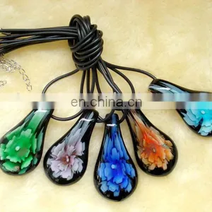 Handmade Mix Color Lampwork Art Murano Glass Bead Pendant Necklace CTN1108 thumbnail-1