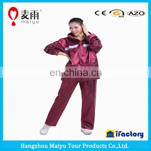 Maiyu 170T/90T/210T Polyester Firm Waterproof Breathable Rain Suit thumbnail-4