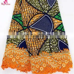 African Ankara Lace Women Fashion Wax Lace With Stones New Arrival Wax Designs Women Fashion Dress Fabrics Material 2017 thumbnail-1