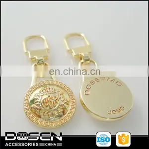 High Quality Gold Tone Custom Designer Metal Zipper Pull Dolls Accessories. Horse Dog Racing Luggage Parts thumbnail-1