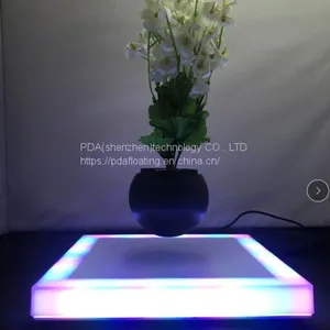 Square Base Led Light Maglev Floating Levitate Flying Air Bonsai Plnater thumbnail-1