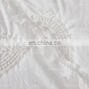 Stable Quality Fabric Bed Cover Quilt Bedspread Embroidery Lace Bedding Set 100% Cotton thumbnail-7