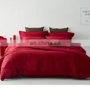 RAWHOUSE Wedding Red 3pcs Quilt Wholesale China Quilted Bedspread Cotton thumbnail-4