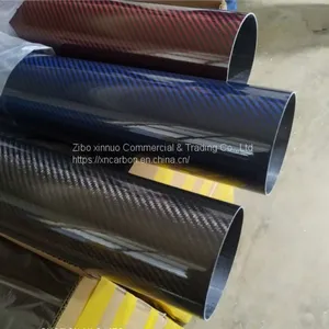 102mm 4 Inch Diameter Black Red Blue Color Real Carbon Fiber Tube Pipe For Air Intake Muffler thumbnail-3