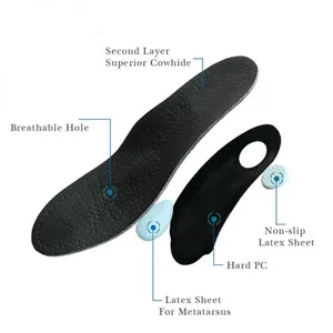 EVA Orthotic Insole Foot Arch Support Orthopedic Correct Flat Feet PU Leather Insert Sole for Shoes thumbnail-4