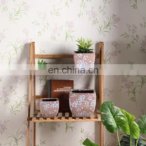 Unique Fancy Flower Pattern Custom Indoor Outdoor Garden Balcony Square Plant Pots for Home Decor thumbnail-5