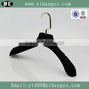 HA7064 Black Flocking Fashionable Coat Hanger Gold Velvet Hanger thumbnail-1