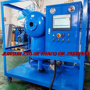 JUNSUN ZYD-50 PLC&HMI Controlled 3000 L/HR Transformer Oil Treatment and Filtration Plant thumbnail-1
