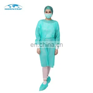 ICU Special Isolation Use Green Color Non Woven Disposable Visitor Gown thumbnail-2