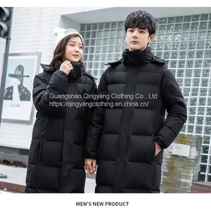 2023 Unisex Winter China Casual Custom Logo Design Fashion Stylish Big Long Puffer Cotton Custom Down Mens Jacket With Hood thumbnail-4
