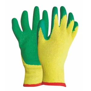 Wholesale Price 10Gauge TC Cotton Liner Crinkle Latex Coated Construction Contractor Gloves thumbnail-4
