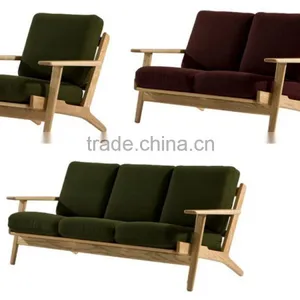 Replica European Style Relaxing Hans J Wegner Loveseat Plank Chair, Hans Wegner 2 Seater Plank Sofa for Living Room thumbnail-1