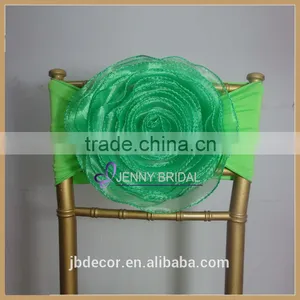 C116(2) From China Factory Custom Green Color Elastic Chair Sash With Band thumbnail-1
