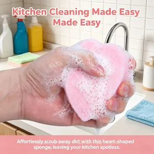 Wholesale Household Purple Kitchen Scrubber Sponge Supermarket Supply Dish Sponge thumbnail-3