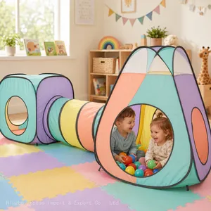 3pc Pop Up Children Play Tent : 1 Crawl Tunnel + 2 Tents : Kids Tents for Boys, Girls, Large Children Playhouse Ball Pit + Storage Case… thumbnail-2