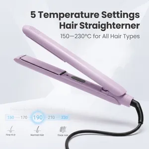 Ceramic Tourmaline Coating Ionic Hair Straightener Flat Iron, 5 Temp Settings 150-230°C, PTC Fast Heating, 3D Floating Plates thumbnail-1