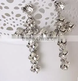Fashion Wholesale 925 Sterling Silver Diamond Cross Earrings thumbnail-4