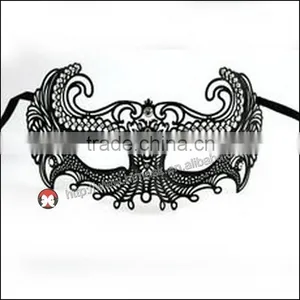 Porcelain Luxury Black Elegant Metal Laser Cut Venetian Mask Innovation Rhinestones thumbnail-1