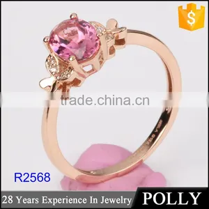 Wholesale 14k Rose Gold Ring Jewelry Alphabet Tourmaline Ring 2016 thumbnail-2