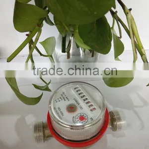 Red Color Water Flow Meter In Single Jet Dry Dial For Hot Drinking Water thumbnail-3