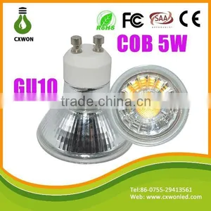 Gu10 Led Spot Lamp Cob 185-260v Input Voltage 5w Quartz Glass Cob Spotlight With ce Rohs thumbnail-1