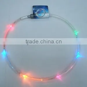 LED Color Flashing Tube Necklace, Clear Tube, Multicolor Lights, Daisy-chainable thumbnail-1