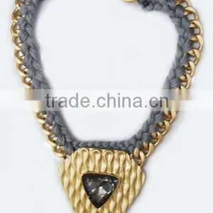 New Arriving Style Casting and Cotton Thread Fashion Jewelry Necklace thumbnail-1