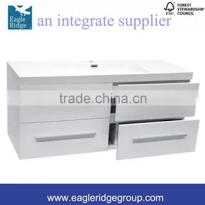 Soft Closing Drawers Vanity, 1200mm Wall Hung Vanity, Single Sink Bathroom Vanity K1200W thumbnail-1