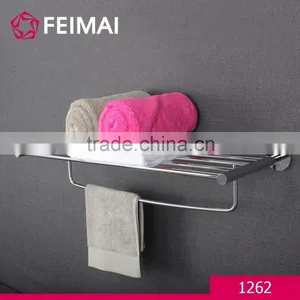 Bathroom Accessories Brass Chrome Finishing Towel Holder Double Rack thumbnail-1