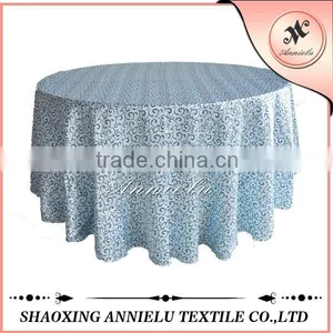 132" Satin Printed Decorative Round Table Cloth thumbnail-1