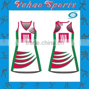Popular Cheap Wholesale Full Sublimation Printing Team Netball Dress thumbnail-1
