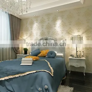 European Home Decorative Non Woven Damask Wallpaper thumbnail-1