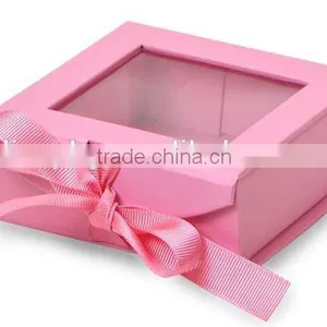 Eco-friendly Custom Black Small Gift Box With Transparent Window thumbnail-2