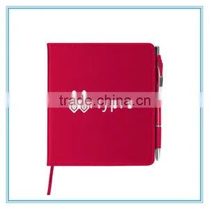 PU Hard Cover Stone Paper Notebook With Ribbon Bookmark thumbnail-2
