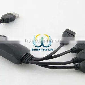 4 Port High Speed USB 1.1 2.0 Octopus Hub Adapter Black thumbnail-1