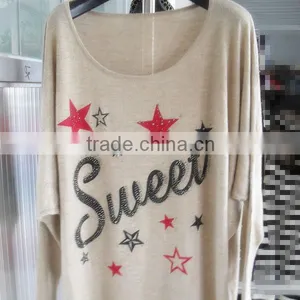 Printing Sweet Starts and Hot Drilling Technology of Women Sweater 9963# thumbnail-1