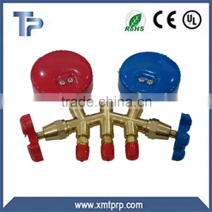 R134a Air Conditioner Refrigeration Brass Manifold Gauge Set thumbnail-4
