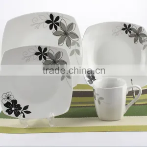 16 Pcs Porcelain Dinner Set in Square Shape,square Houseware thumbnail-2