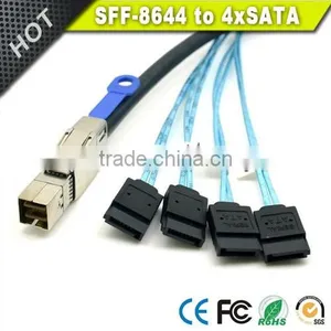 1 Meter External Mini SAS HD SFF-8644 to 4 X SATA Cable thumbnail-4