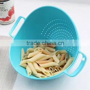 New Design Kitchen Washing Fruits and Vegetables Double Handle Rice Colander thumbnail-3