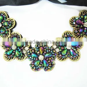 Flower AB Rhinestone Neckline Designs thumbnail-2