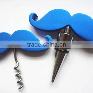 Promotional Moustache Shape Wine Bottle Opener and Wine Stopper Set thumbnail-3