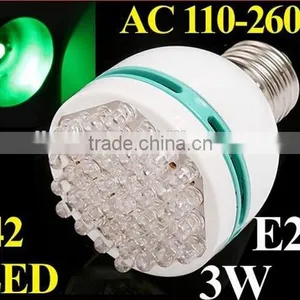 3W Energy Saving E27 LED Lamp 42 Pcs LED Bulb Light With Blue/green/yellow Light Color Choice Led Lighting thumbnail-1
