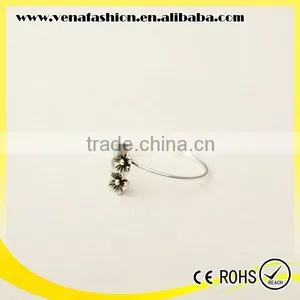 Girl Flower Design Antique Jewerly 925 Titanium Silver thumbnail-5