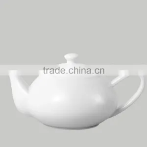 Drinkware 1000ml White Blank Ceramic Teapot for Hotel thumbnail-1