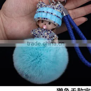 Popular New Design Real Fur Mengqiqi Keychain thumbnail-2
