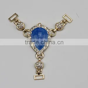 Hot Sell Decoration Shoes Clips for Wedding Shoes Gold Crystal thumbnail-1